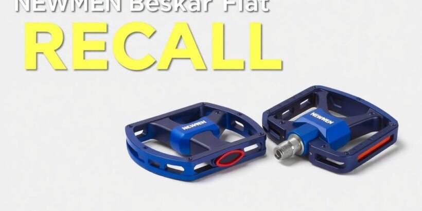 Defekte NEWMEN Beskar Flat Pedalen auf einem neutralen Hintergrund.
