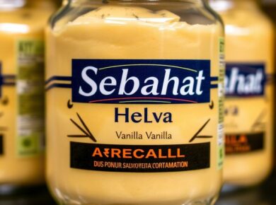 Sebahat Helva mit Vanillegeschmack in einem Glasbehälter.