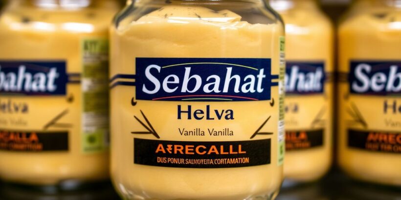 Sebahat Helva mit Vanillegeschmack in einem Glasbehälter.