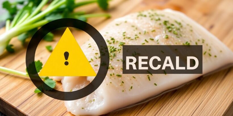 Frischer Bärlauchmatjesfilet auf einem Schneidebrett.