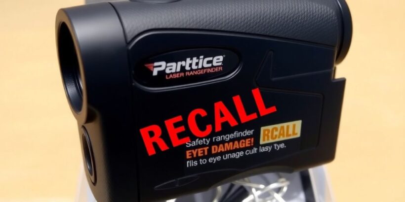 Parkside Laser-Entfernungsmesser mit Warnsymbol.