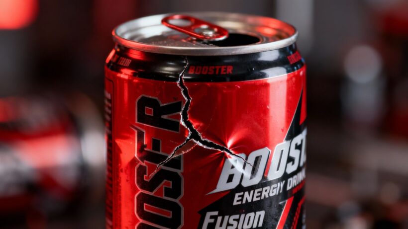 Booster Energy Drink Dose mit Berstgefahr