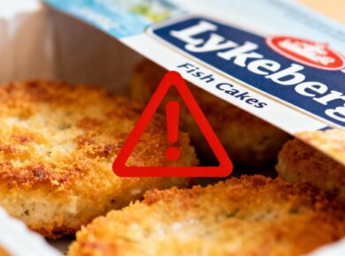 Lykkeberg Fischfrikadellen mit Warnhinweis
