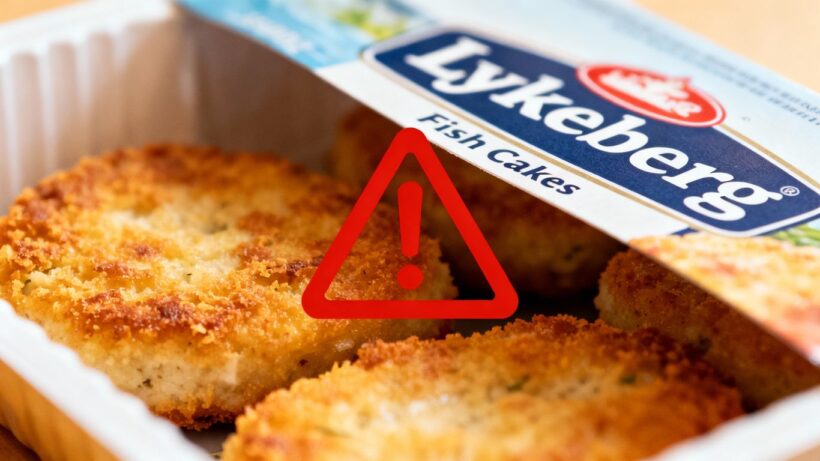Lykkeberg Fischfrikadellen mit Warnhinweis