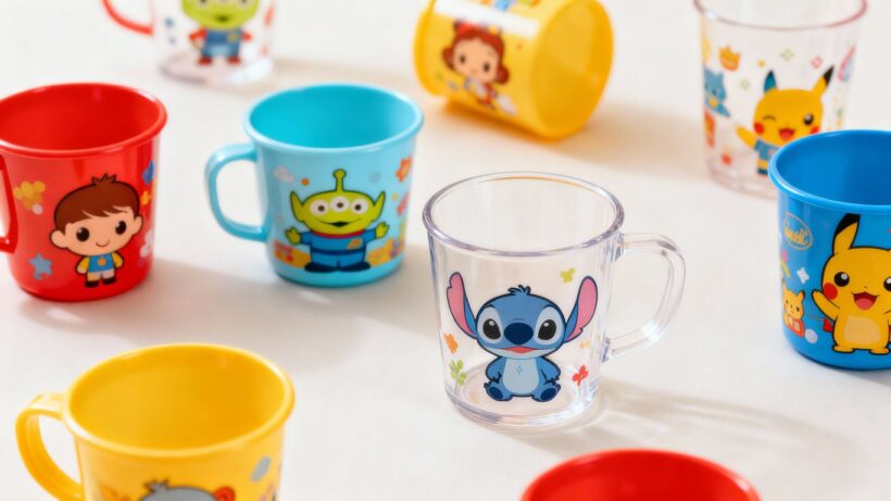 Kinderbecher mit bunten Motiven