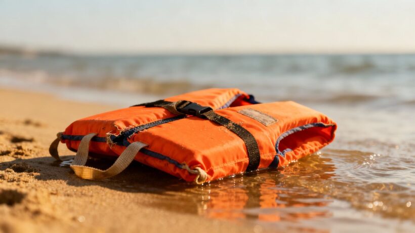 Kinder-Schwimmweste am Strand, Wasser, Ertrinkungsgefahr