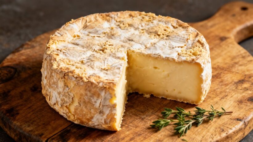 Chavignol AOP Käse auf Holztisch