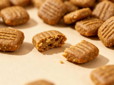 Hundetrockenfutter mit Kunststoffsplittern