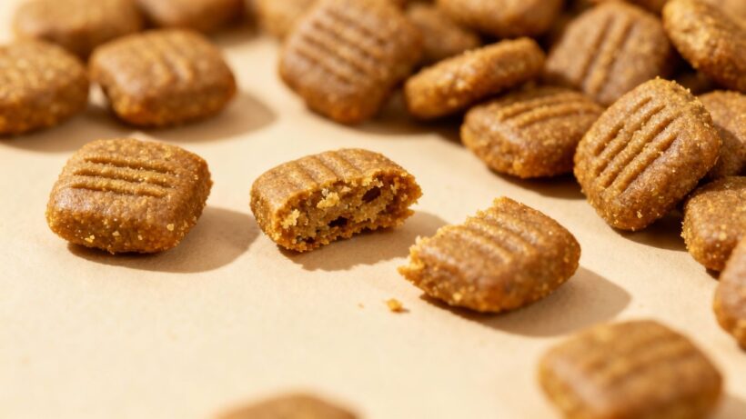 Hundetrockenfutter mit Kunststoffsplittern