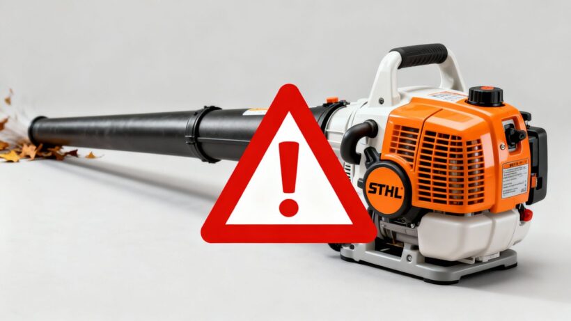STIHL Blasgerät mit Warnsymbol