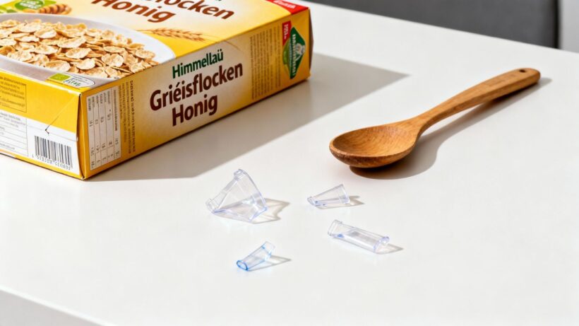 Himmeltau Grießflocken Honig mit sichtbaren Kunststoffteilen
