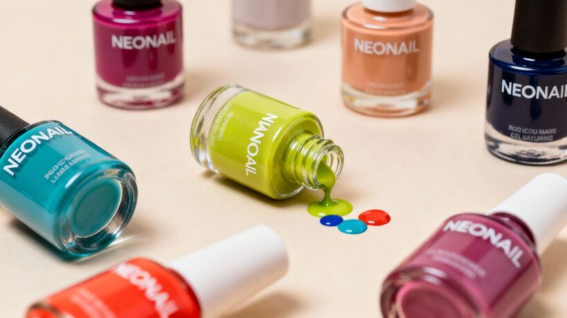 NEONAIL Nagellack Flaschen, einige verschüttet